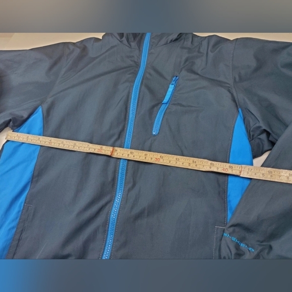 Columbia Lightweight Jacket Kids Medium (10/12) Blue/Dark Blue Full Zip Hooded - Picture 2 of 9